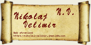 Nikolaj Velimir vizit kartica